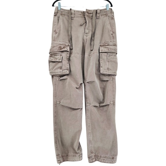 Abercrombie Fitch Cargo Pant 30x28 Tan Utility Gorpcore Y2K Skater Paratrouper